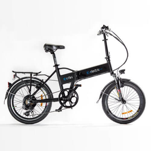 Mini bicicleta plegable eléctrica de color negro