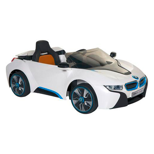 Mini coche eléctrico BMW i8 concept blanco lateral