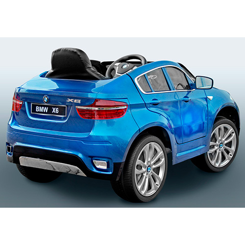 Mini coche eléctrico BMW X6 azul lateral
