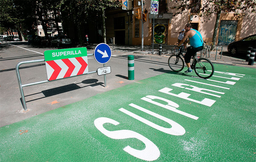 Superilla Barcelona para bicicletas
